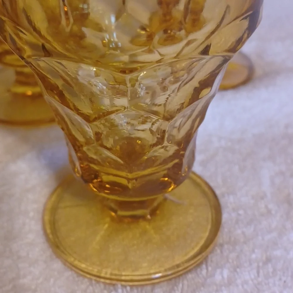 Amber footed glasses set of 4 drinkware